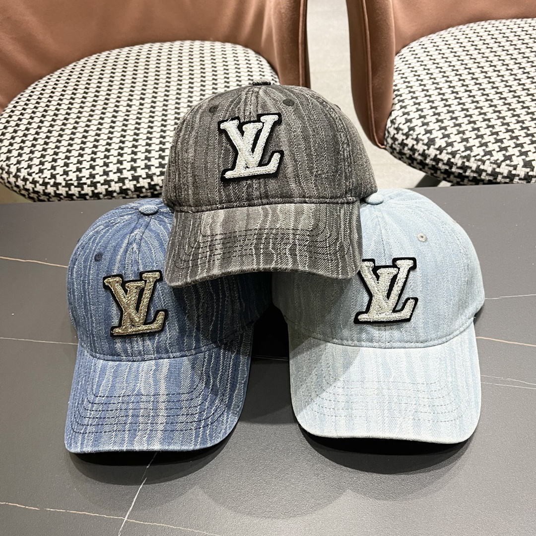  LouiVuittonLV早春2025新款路易威登牛仔棒球帽，男女通用遮阳帽，