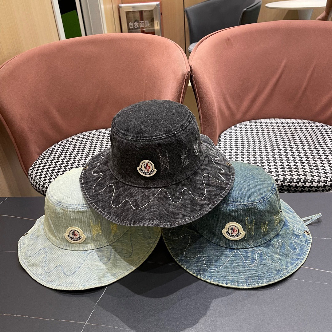  春夏新款 蒙口MONCLER日系品脸小登山帽女遮阳防晒渔夫帽
大头围户外大帽檐西部牛仔帽子