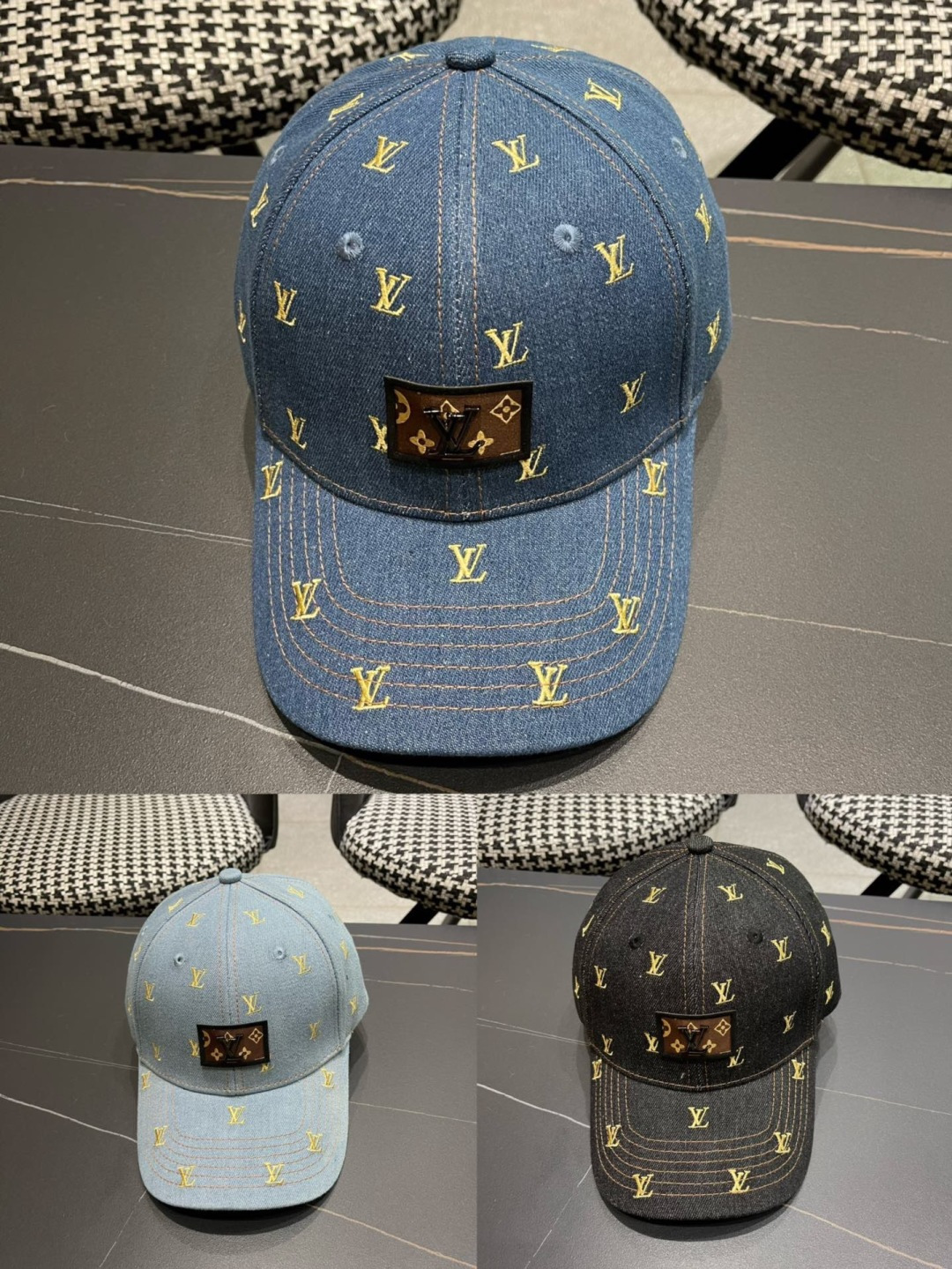  👒LouiVuittonLV👒2024新款专柜新款路易威登家刺绣棒球帽，简单大方 男女通用遮阳帽，男女