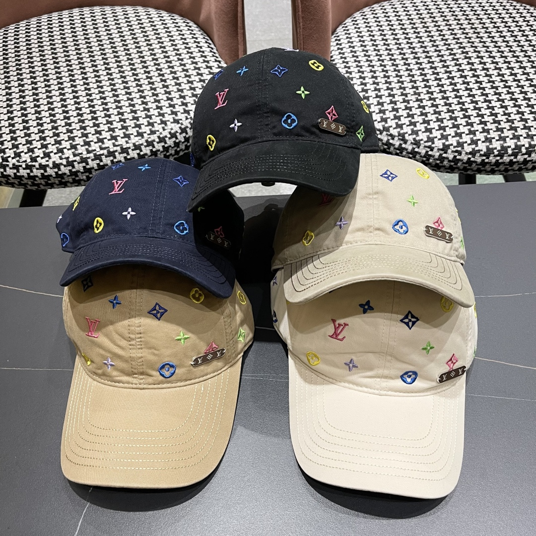  Lv路易威登 大圆脸棒球太阳帽夏季遮阳防晒鸭
舌帽帽子女夏