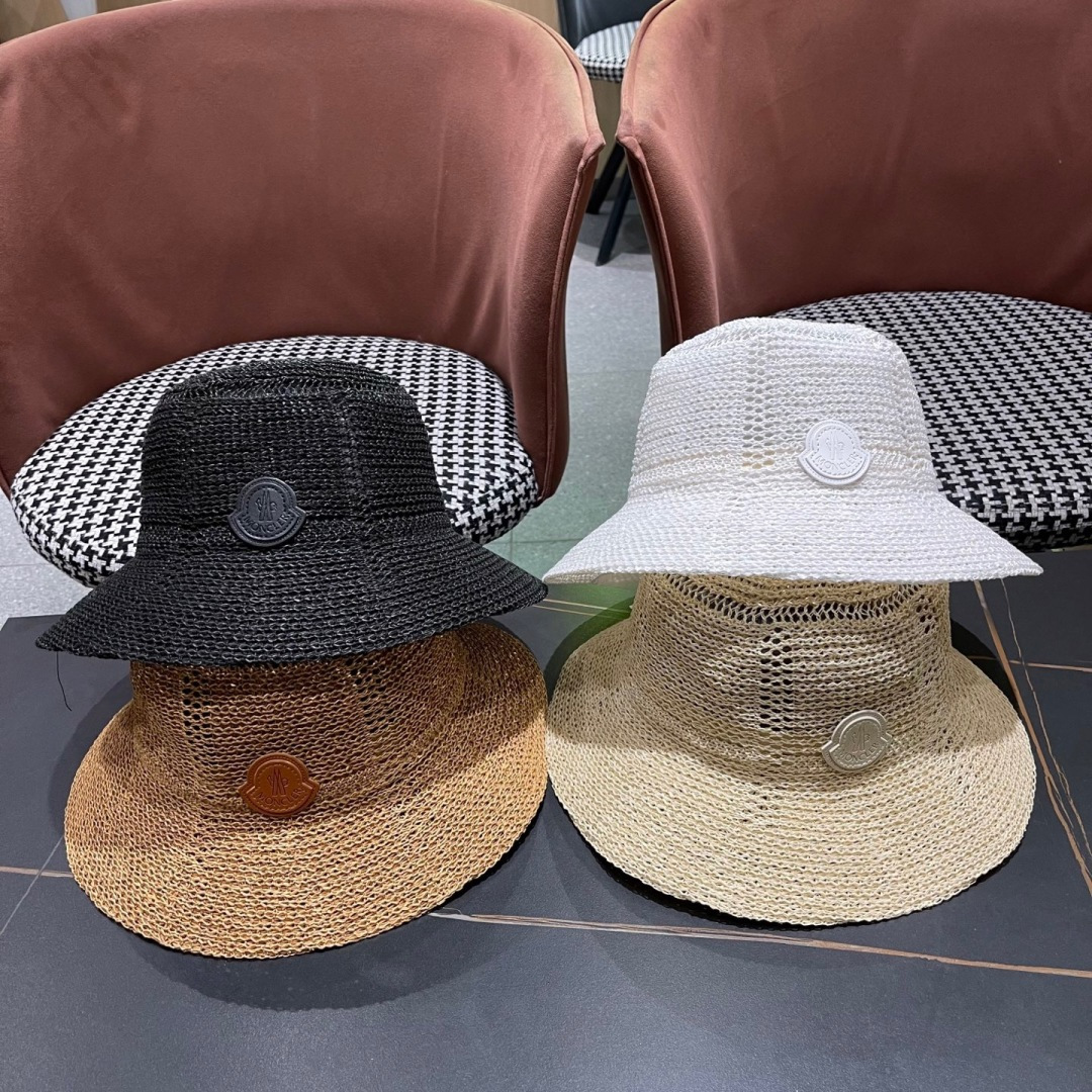  Moncler蒙口 高品质新款遮阳帽镂空渔夫帽戛季百搭出游圆顶
草帽防晒遮阳帽