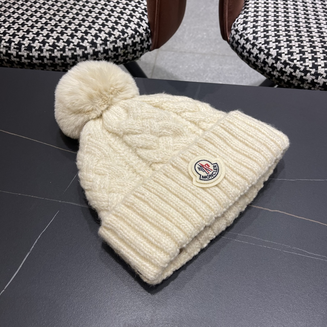 蒙口 加绒加厚毛线帽女款冬季保暖防寒冷帽防风麻花粗针织帽毛球护耳帽