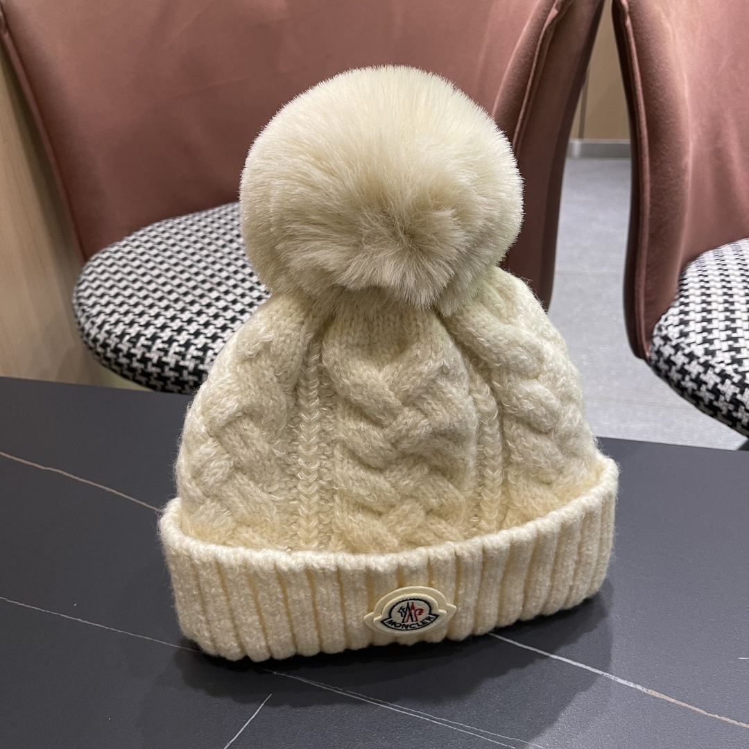 蒙口 加绒加厚毛线帽女款冬季保暖防寒冷帽防风麻花粗针织帽毛球护耳帽