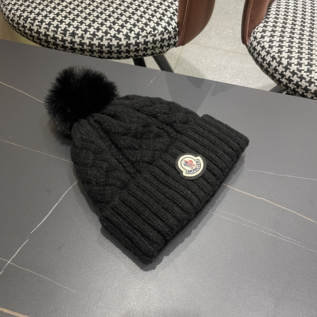 蒙口 加绒加厚毛线帽女款冬季保暖防寒冷帽防风麻花粗针织帽毛球护耳帽