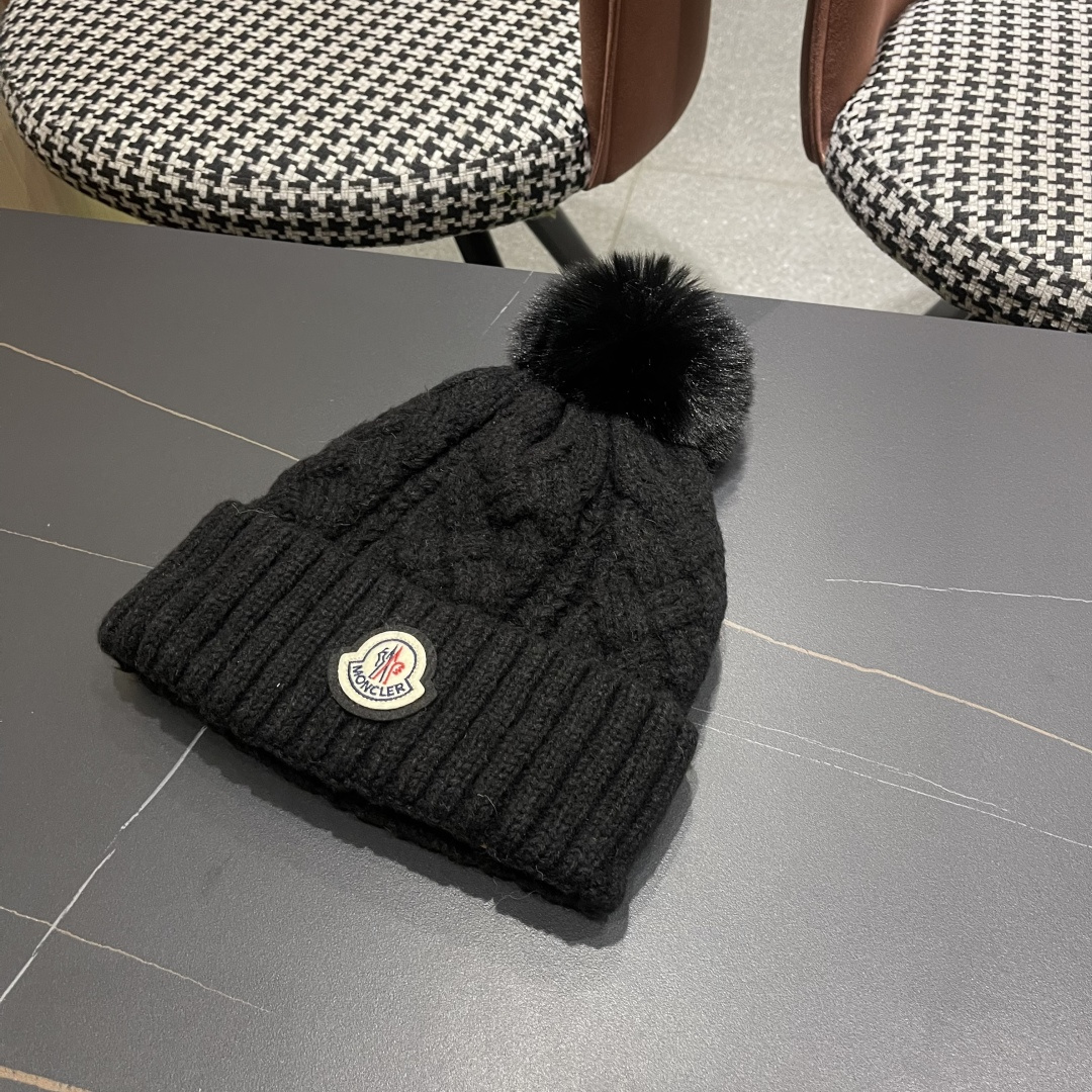 蒙口 加绒加厚毛线帽女款冬季保暖防寒冷帽防风麻花粗针织帽毛球护耳帽