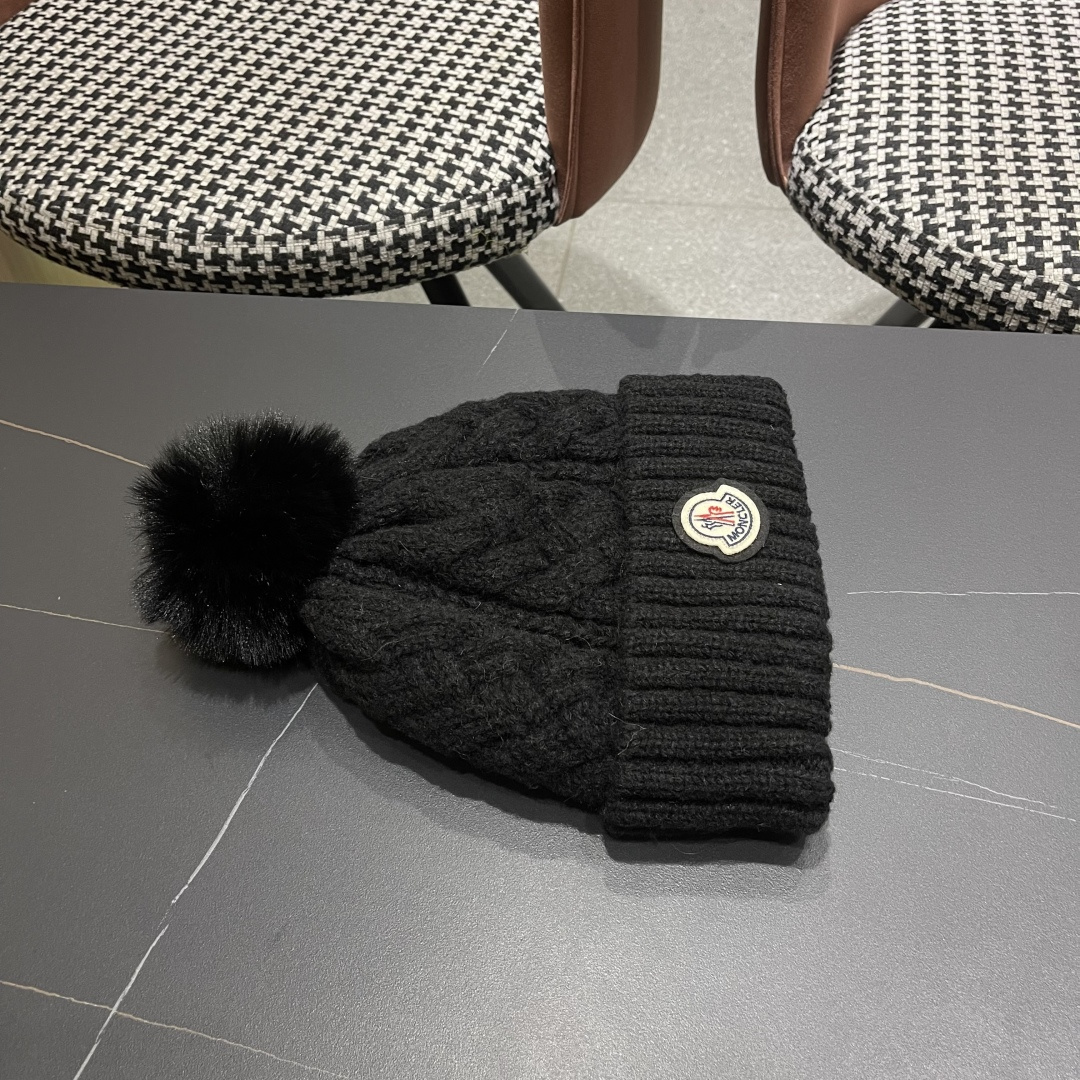 蒙口 加绒加厚毛线帽女款冬季保暖防寒冷帽防风麻花粗针织帽毛球护耳帽