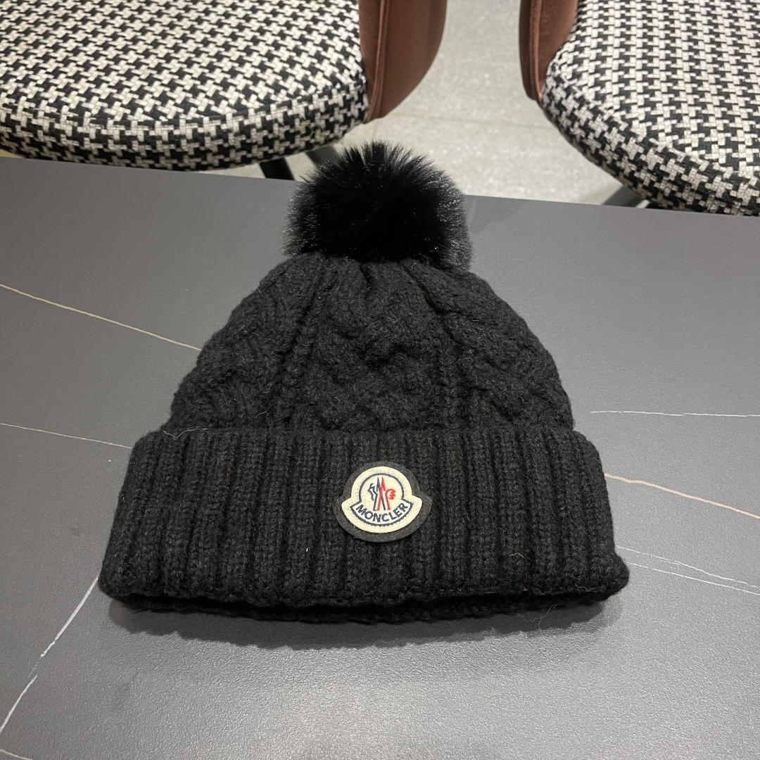 蒙口 加绒加厚毛线帽女款冬季保暖防寒冷帽防风麻花粗针织帽毛球护耳帽