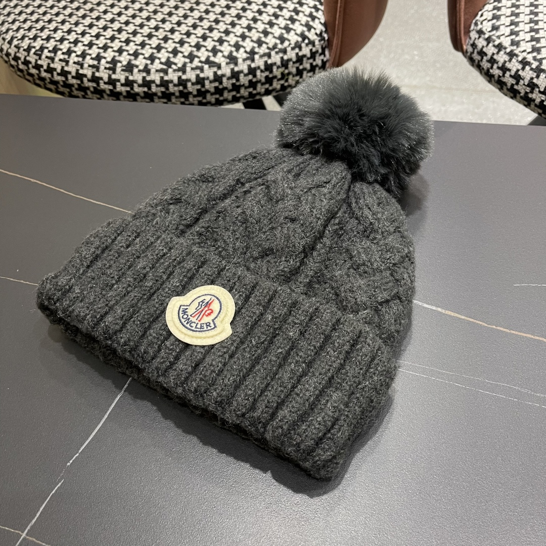 蒙口 加绒加厚毛线帽女款冬季保暖防寒冷帽防风麻花粗针织帽毛球护耳帽