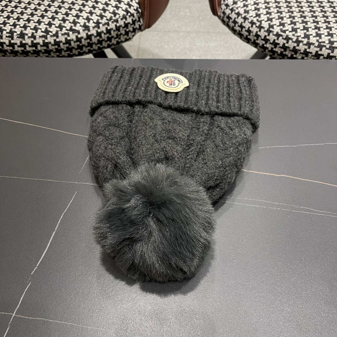 蒙口 加绒加厚毛线帽女款冬季保暖防寒冷帽防风麻花粗针织帽毛球护耳帽