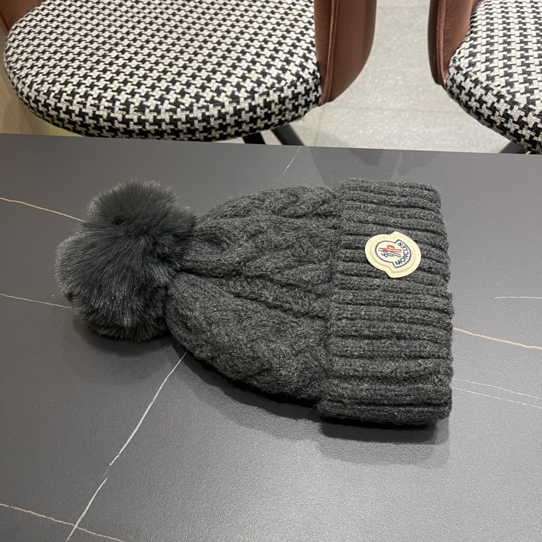 蒙口 加绒加厚毛线帽女款冬季保暖防寒冷帽防风麻花粗针织帽毛球护耳帽