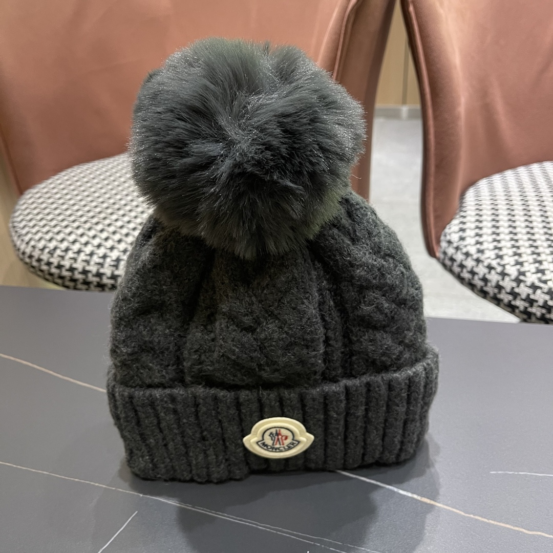 蒙口 加绒加厚毛线帽女款冬季保暖防寒冷帽防风麻花粗针织帽毛球护耳帽