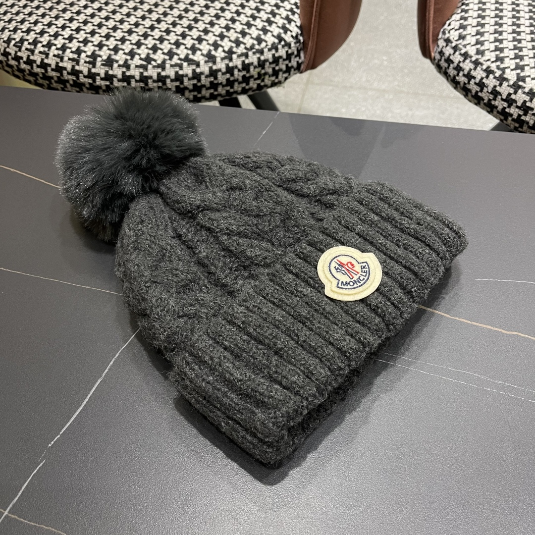 蒙口 加绒加厚毛线帽女款冬季保暖防寒冷帽防风麻花粗针织帽毛球护耳帽