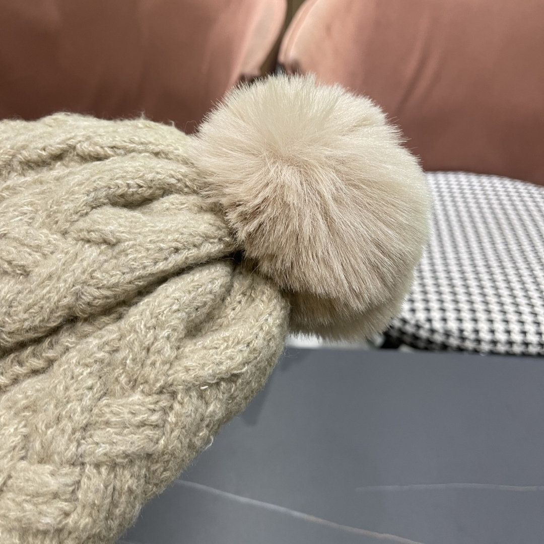 蒙口 加绒加厚毛线帽女款冬季保暖防寒冷帽防风麻花粗针织帽毛球护耳帽