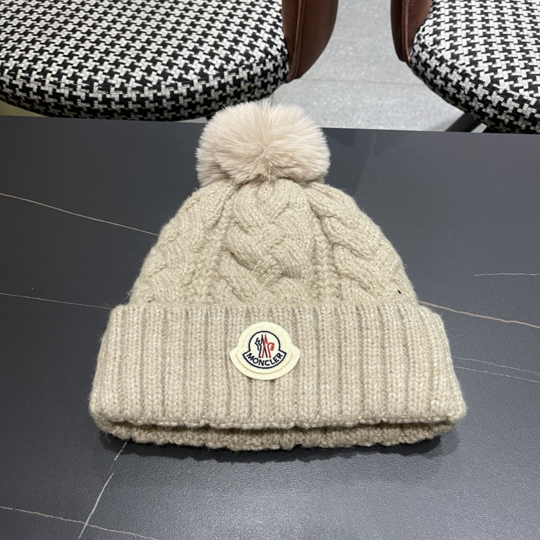 蒙口 加绒加厚毛线帽女款冬季保暖防寒冷帽防风麻花粗针织帽毛球护耳帽