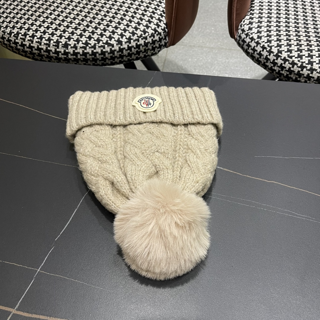 蒙口 加绒加厚毛线帽女款冬季保暖防寒冷帽防风麻花粗针织帽毛球护耳帽