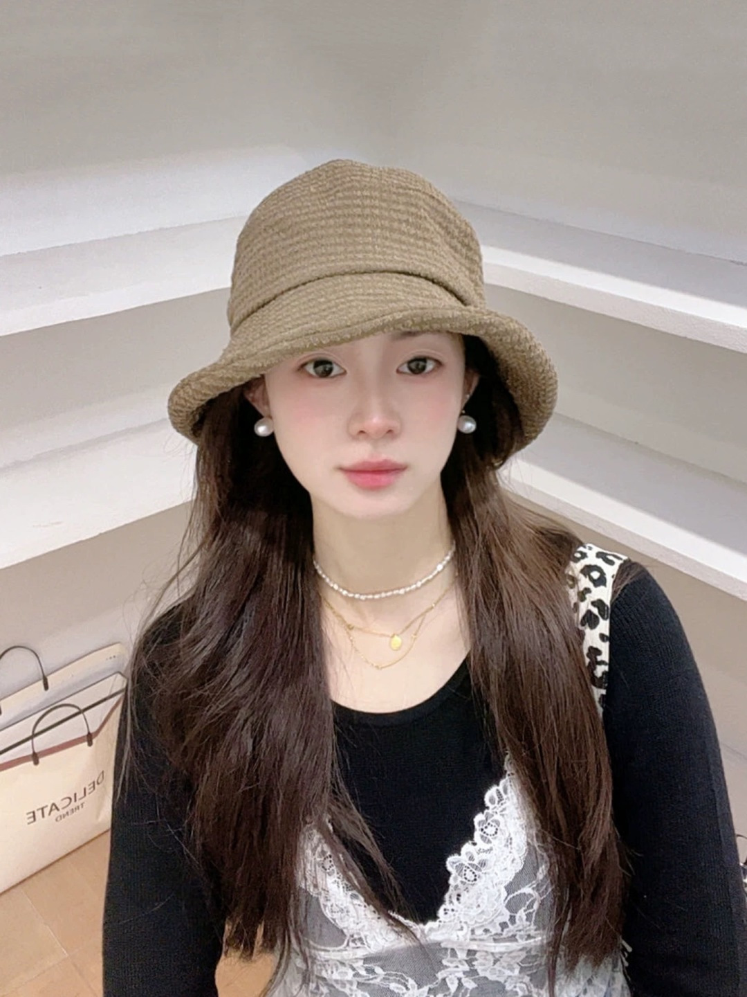 赛琳 2025新款韩版渔夫帽子女早秋时尚遮脸宽檐盆帽显脸小蝴蝶结防晒帽