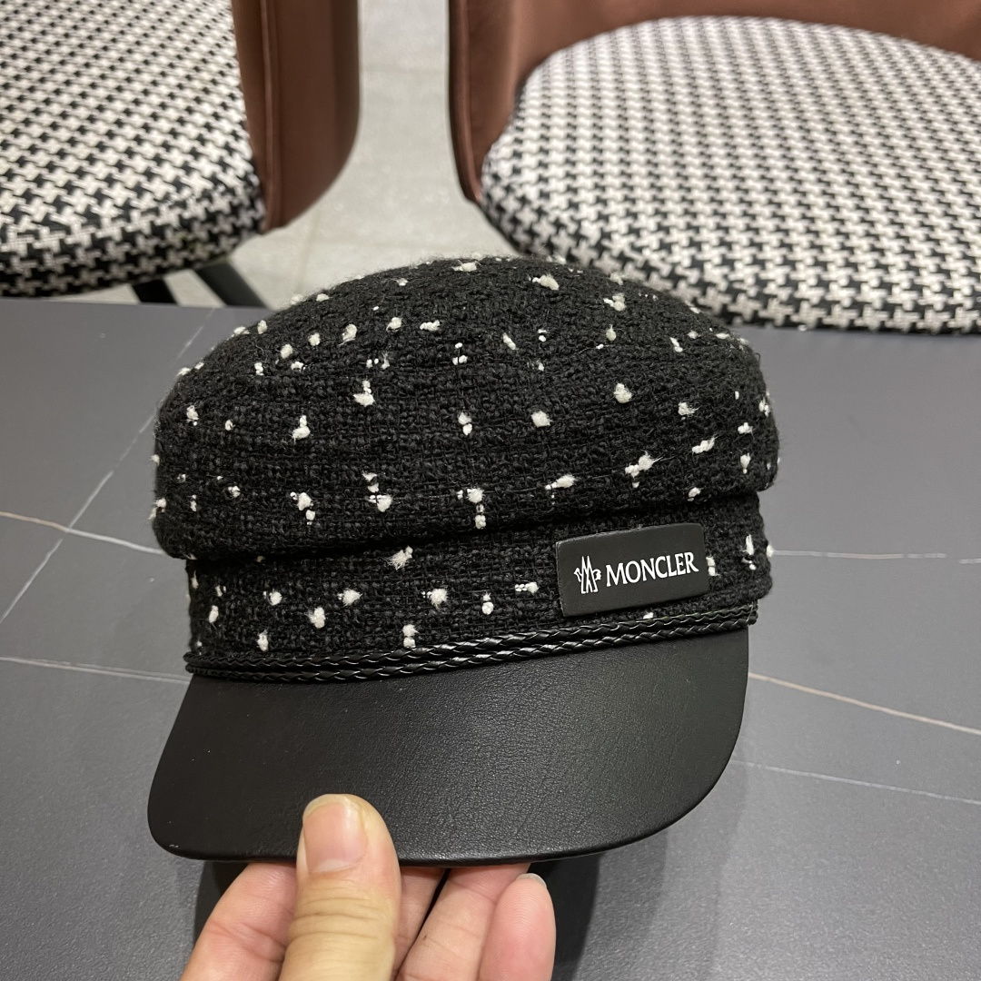 蒙口MONCLER🎩贝雷帽女2025秋冬新款日系大头围蓓蕾帽显脸小八角画家帽子春