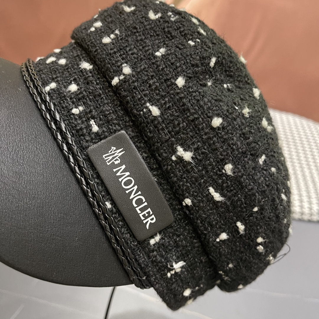 蒙口MONCLER🎩贝雷帽女2025秋冬新款日系大头围蓓蕾帽显脸小八角画家帽子春