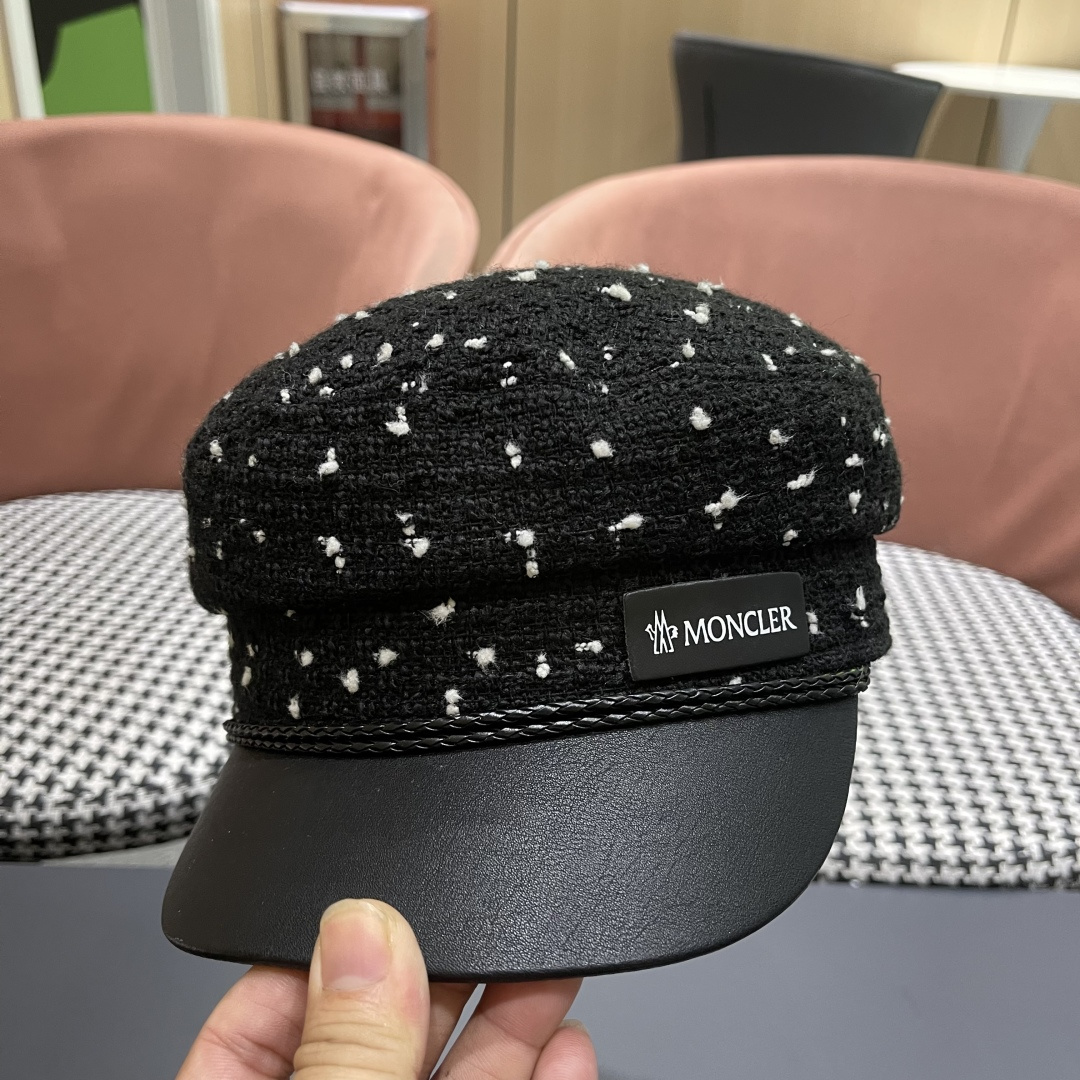 蒙口MONCLER🎩贝雷帽女2025秋冬新款日系大头围蓓蕾帽显脸小八角画家帽子春