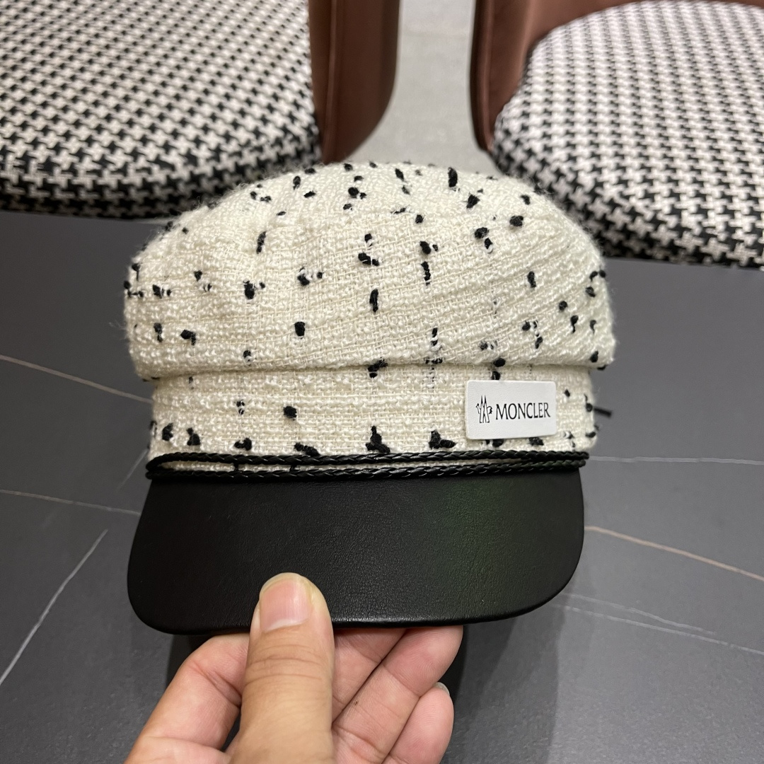 蒙口MONCLER🎩贝雷帽女2025秋冬新款日系大头围蓓蕾帽显脸小八角画家帽子春