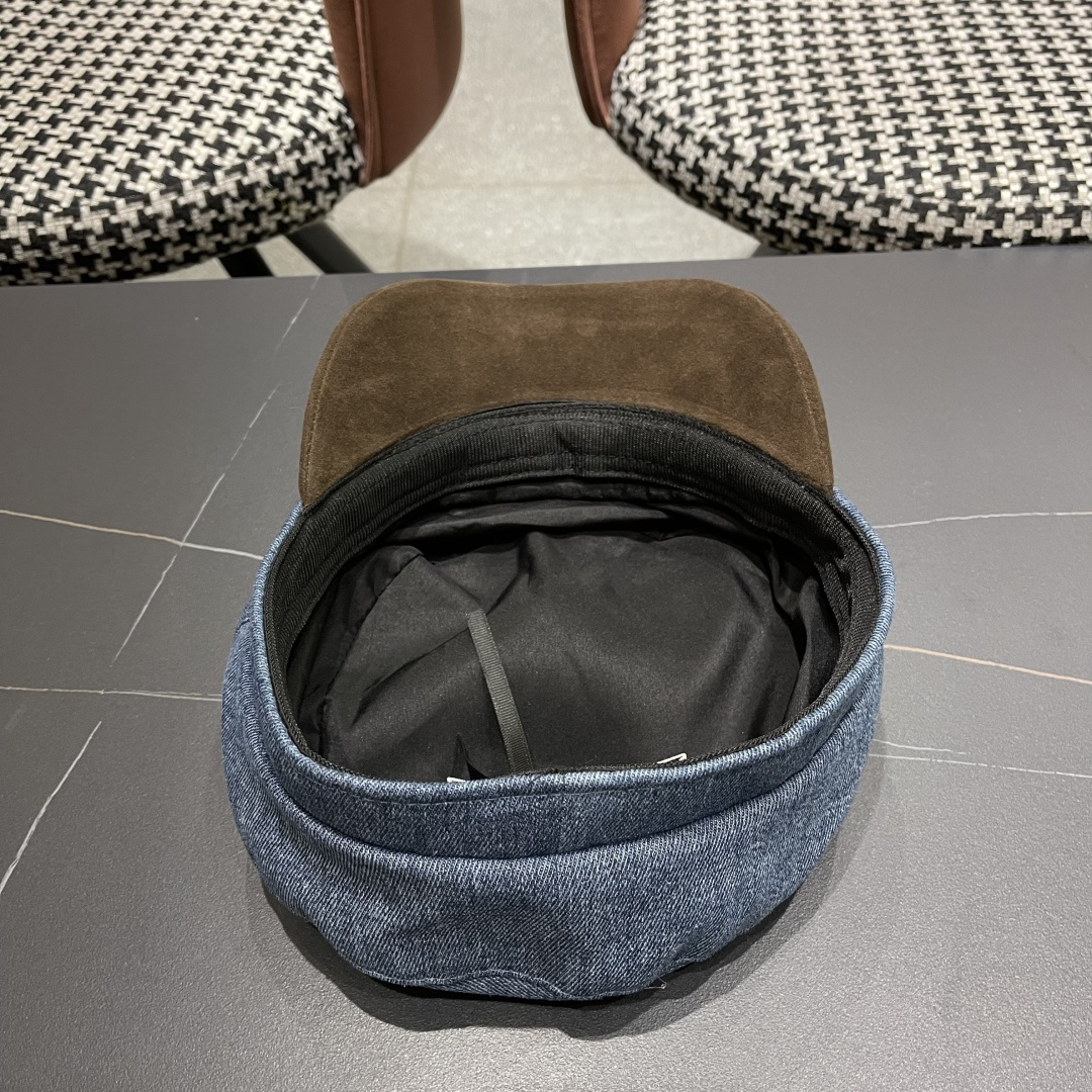 迪奥 新款百搭英伦风海军帽水洗牛仔布复古报童贝雷帽女秋冬八角帽