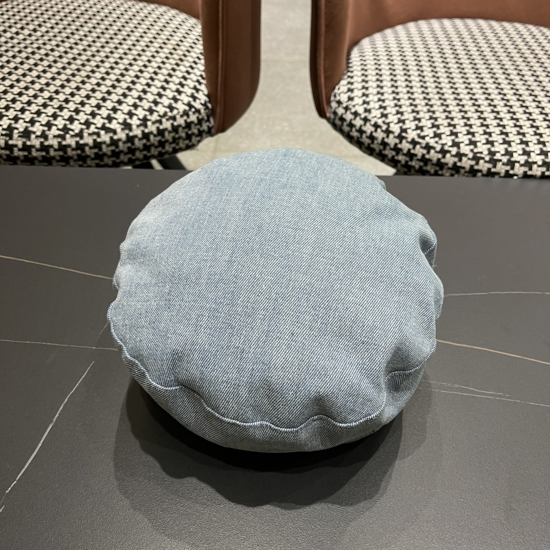 迪奥 新款百搭英伦风海军帽水洗牛仔布复古报童贝雷帽女秋冬八角帽