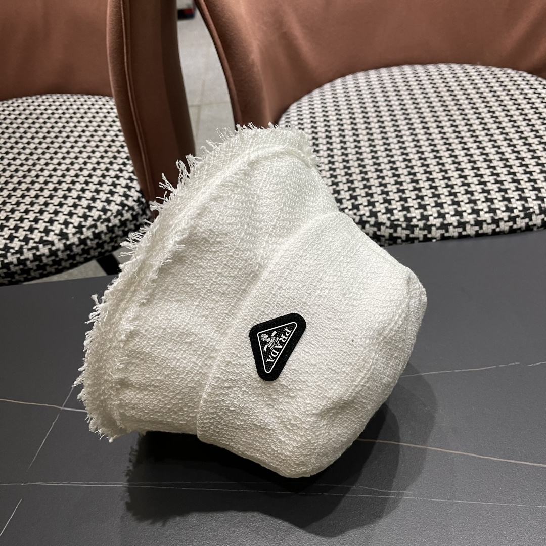 普拉达Prada早秋渔夫帽 显脸小防晒遮阳盆帽显脸小百搭文艺