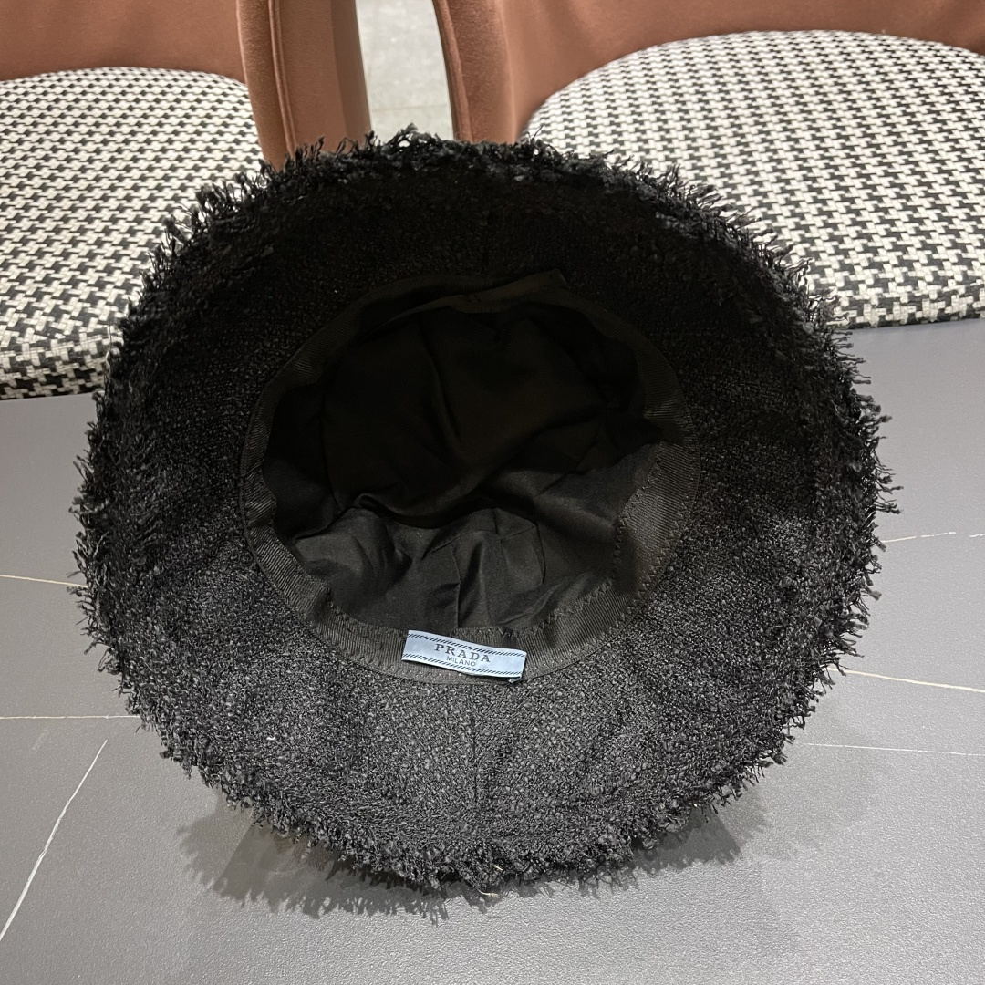 普拉达Prada早秋渔夫帽 显脸小防晒遮阳盆帽显脸小百搭文艺