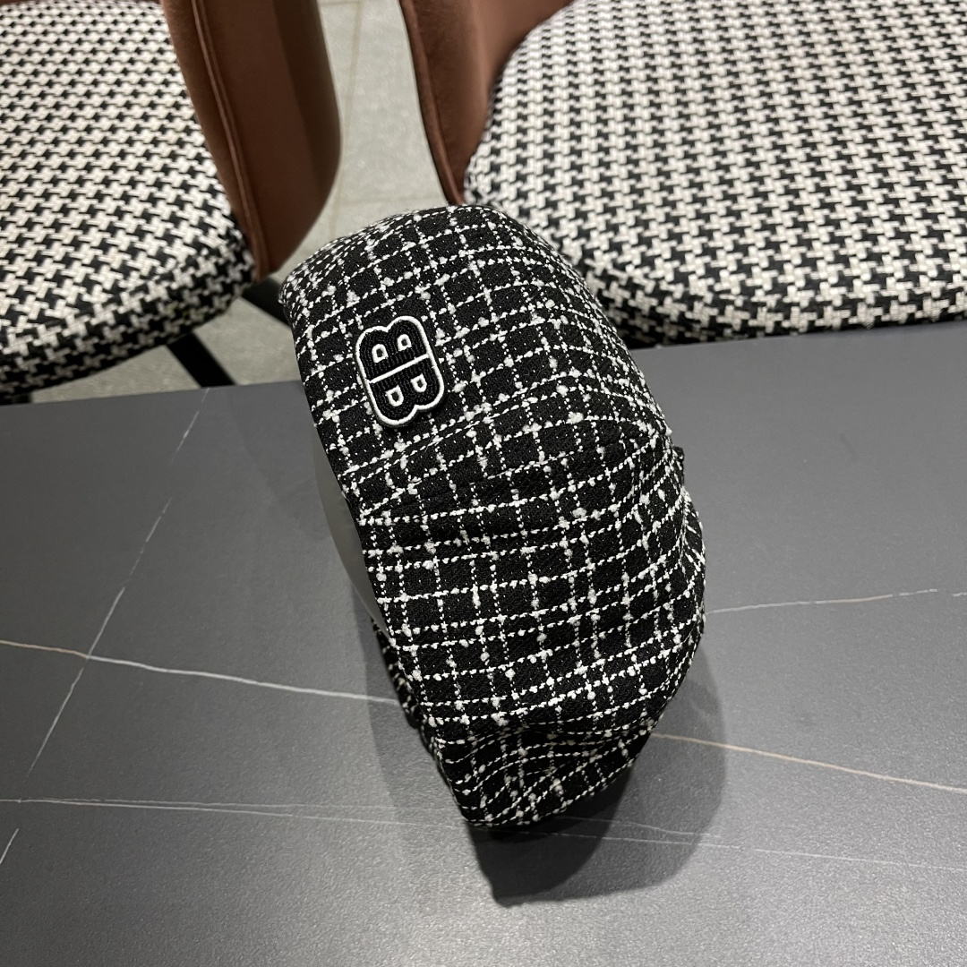 巴黎世家Balenclaga🔻 帽子女贝雷帽春秋款小香风南瓜帽ins 网红显脸小八角帽蓓蕾画家帽