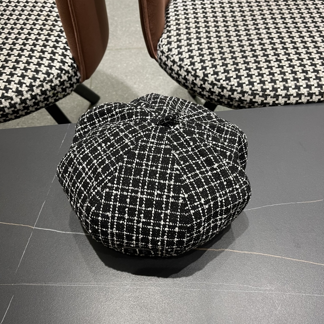 巴黎世家Balenclaga🔻 帽子女贝雷帽春秋款小香风南瓜帽ins 网红显脸小八角帽蓓蕾画家帽