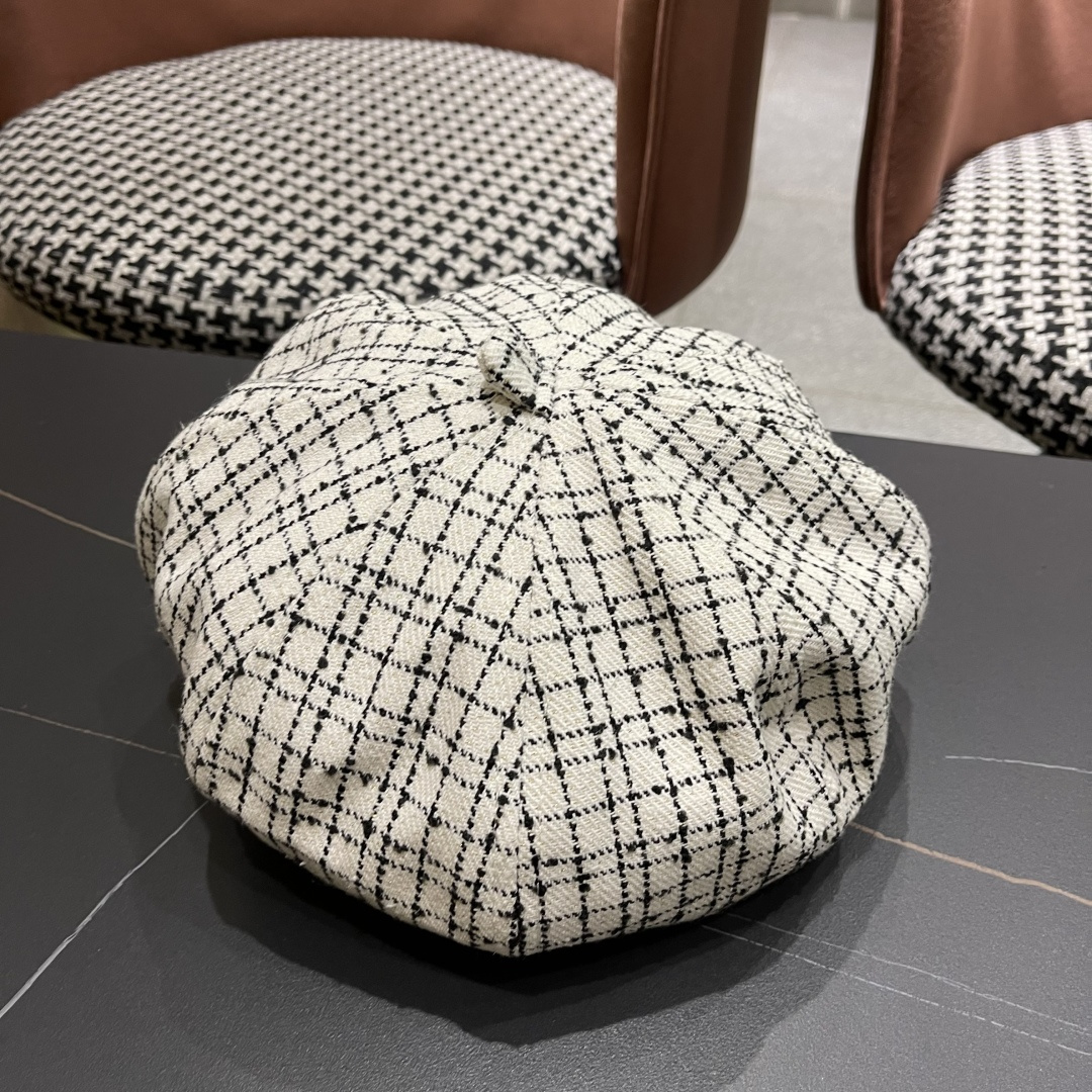 巴黎世家Balenclaga🔻 帽子女贝雷帽春秋款小香风南瓜帽ins 网红显脸小八角帽蓓蕾画家帽