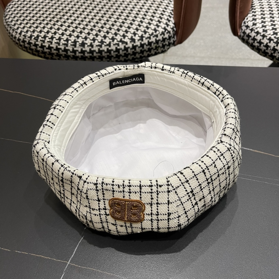 巴黎世家Balenclaga🔻 帽子女贝雷帽春秋款小香风南瓜帽ins 网红显脸小八角帽蓓蕾画家帽