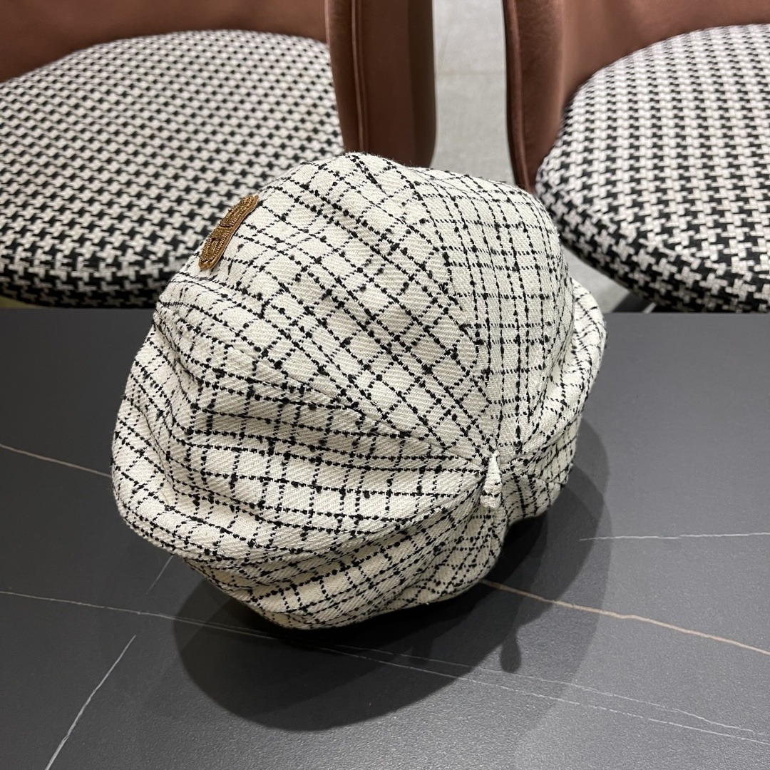 巴黎世家Balenclaga🔻 帽子女贝雷帽春秋款小香风南瓜帽ins 网红显脸小八角帽蓓蕾画家帽