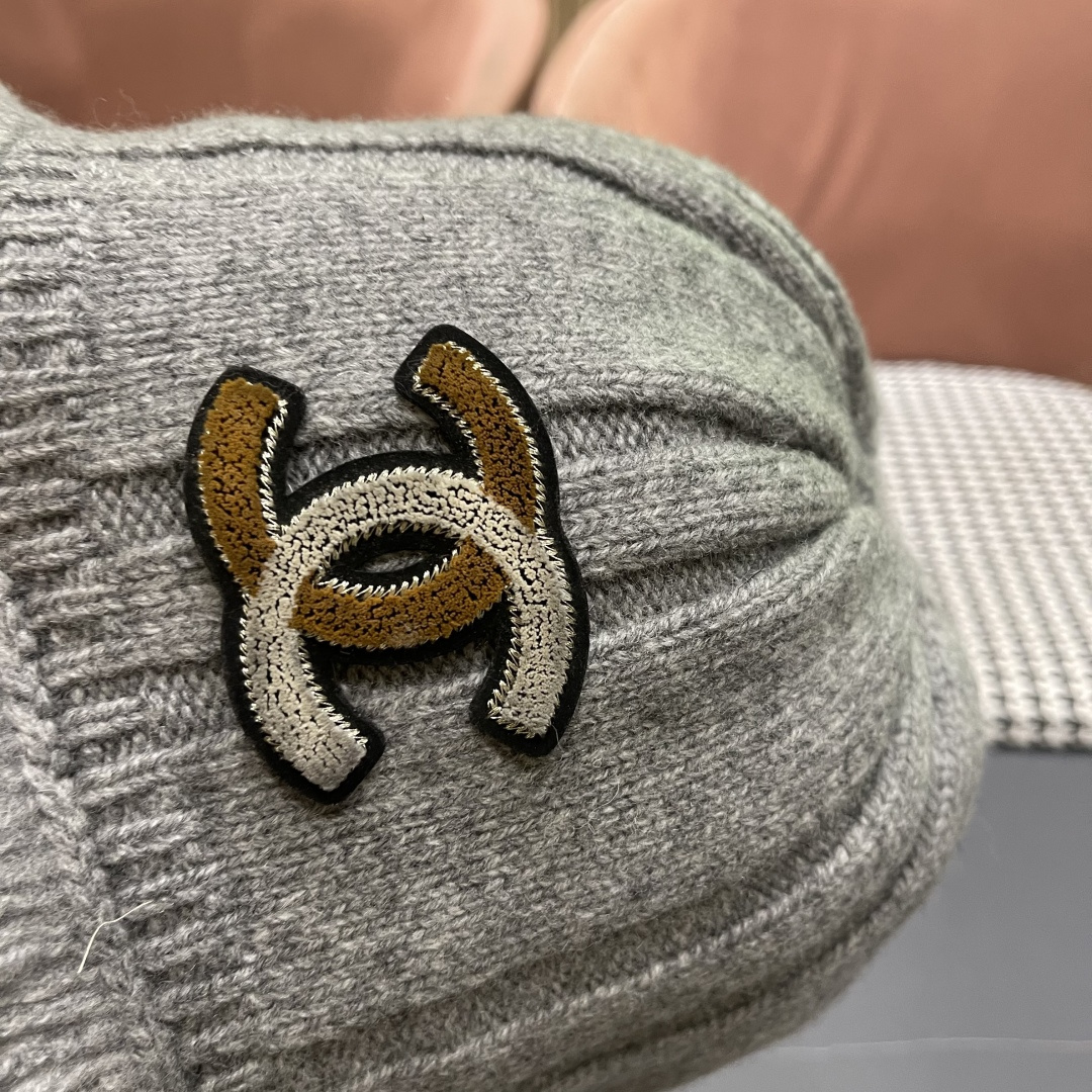  香奈儿，2025韩系毛边针织渔夫帽子女秋冬季甜美保暖百搭显脸小毛线盆帽潮