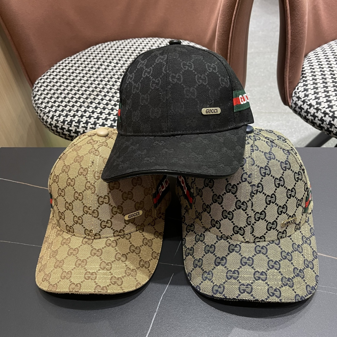  Gucci(古奇)新款原单棒球帽， 北面刺绣！专柜11，进口帆布+代购热门，男女可用百搭款，质量超赞！