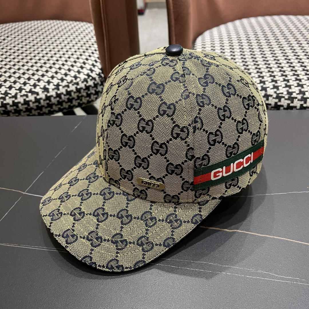 Gucci(古奇)新款原单棒球帽， 北面刺绣！专柜1:1，进口帆布+代购热门，男女可用百搭款，质量超赞！