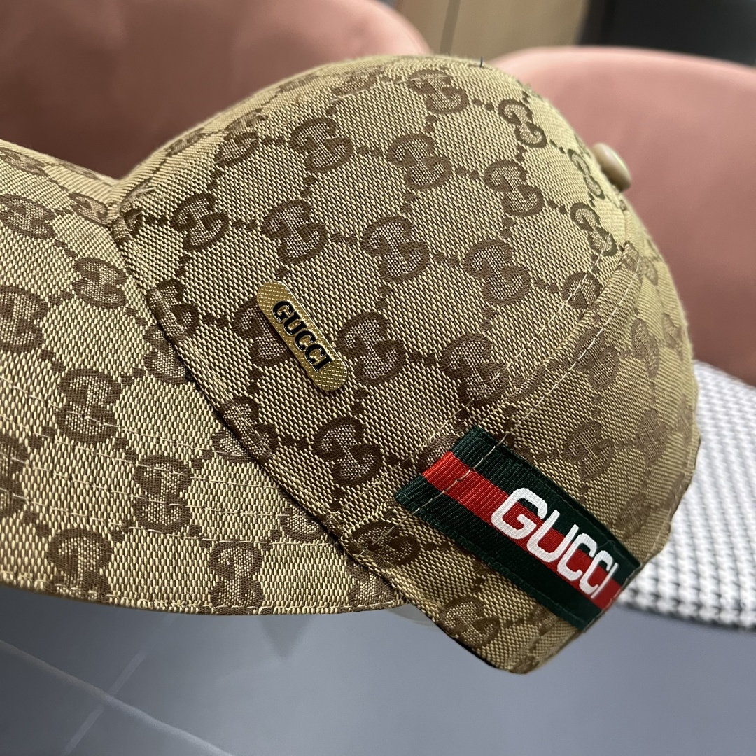 Gucci(古奇)新款原单棒球帽， 北面刺绣！专柜1:1，进口帆布+代购热门，男女可用百搭款，质量超赞！