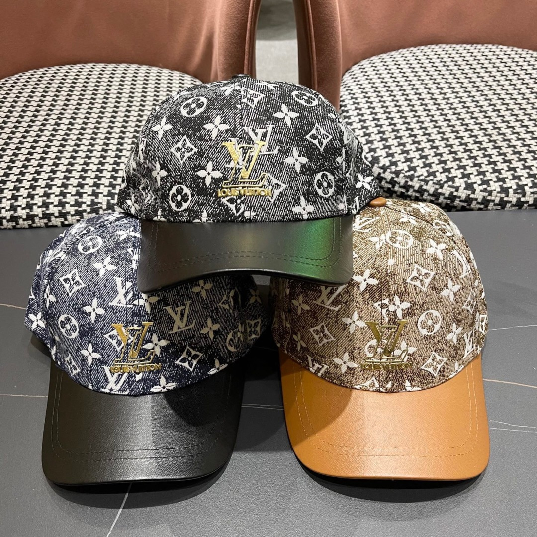  LV(路易威登)新款原单棒球帽11开模订制，原版牛仔布料，做工细致完美，质量超赞，基础头围56，贴片可