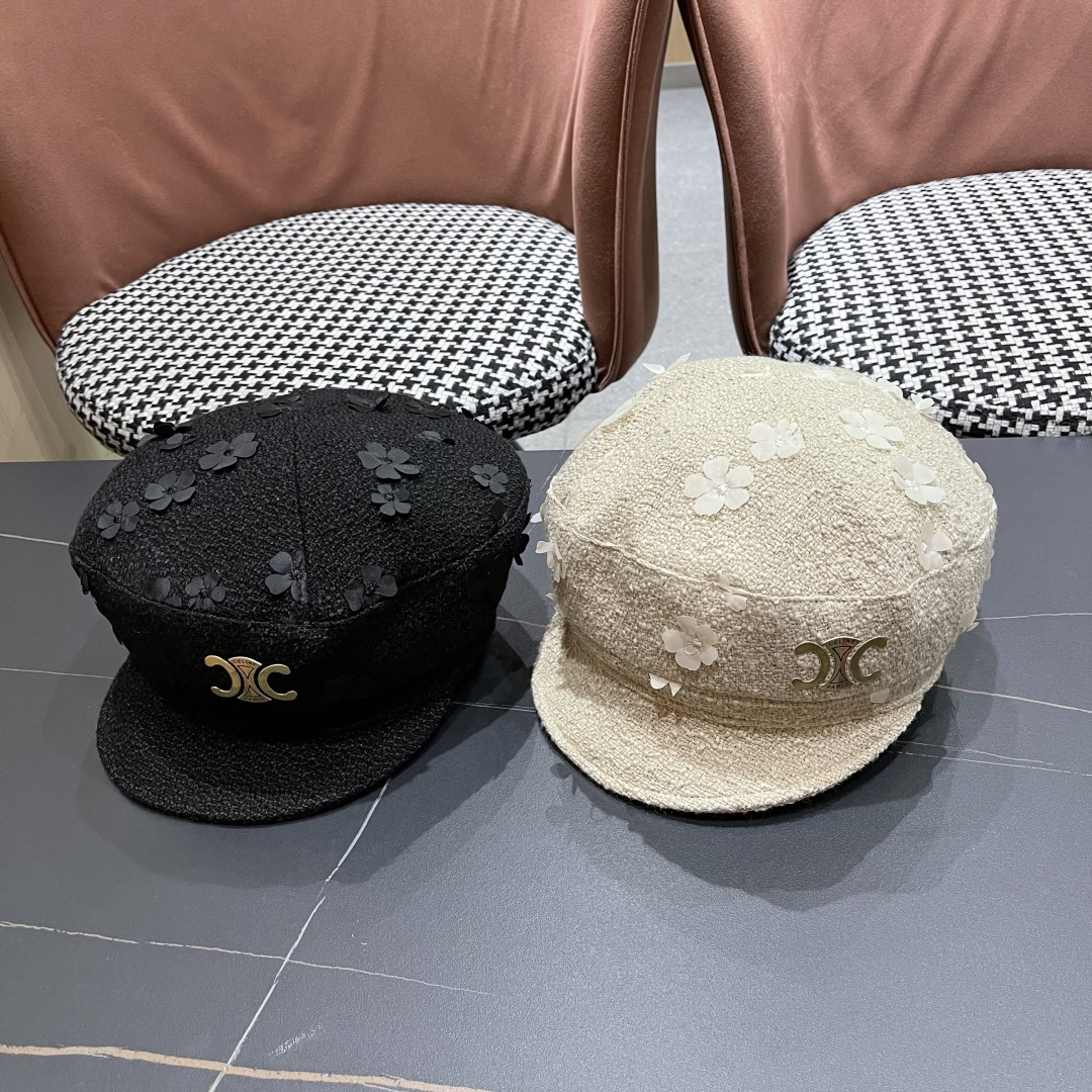  赛琳 2025新款日系复古简约百搭花朵八角帽女早秋
画家帽报童帽子显脸小