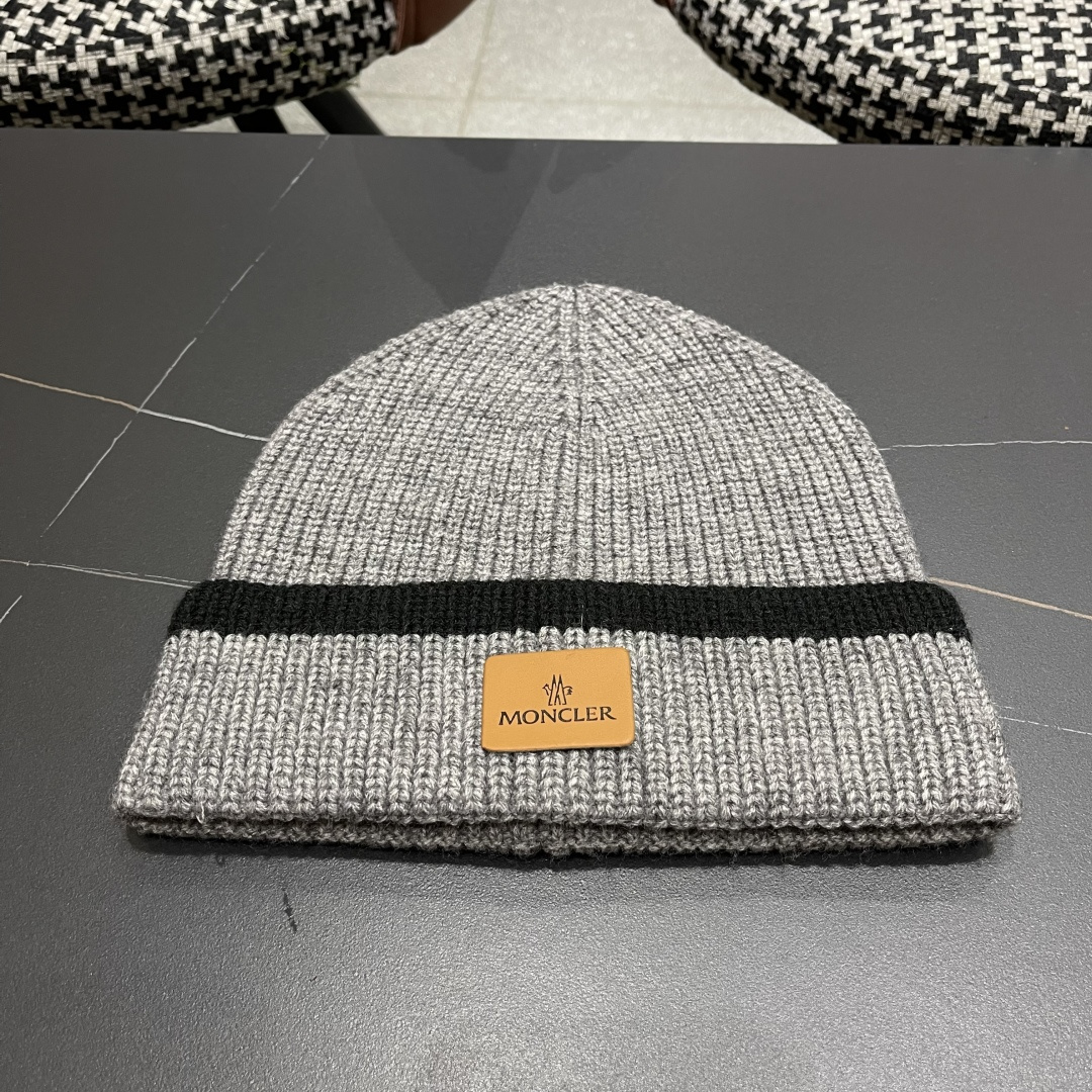 【MONCLER蒙口】2025秋冬新款拼色密织针织毛线帽，男女款大牌设计～秋冬穿搭必备