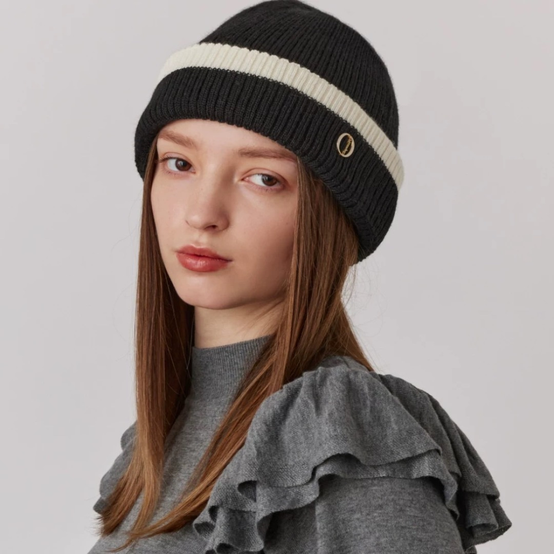 【MONCLER蒙口】2025秋冬新款拼色密织针织毛线帽，男女款大牌设计～秋冬穿搭必备