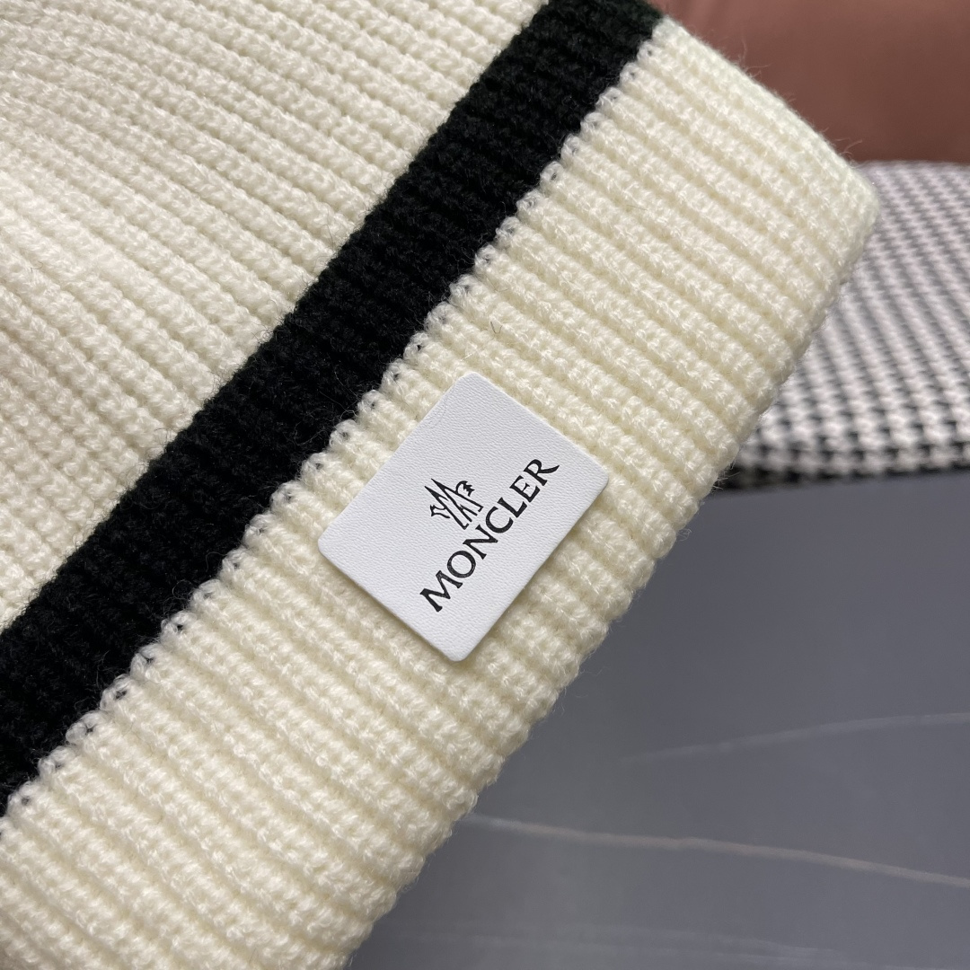 【MONCLER蒙口】2025秋冬新款拼色密织针织毛线帽，男女款大牌设计～秋冬穿搭必备