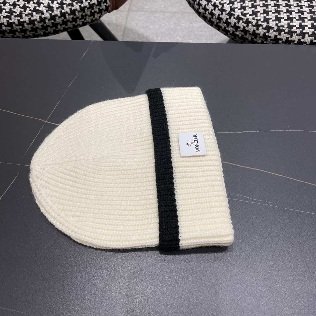 【MONCLER蒙口】2025秋冬新款拼色密织针织毛线帽，男女款大牌设计～秋冬穿搭必备
