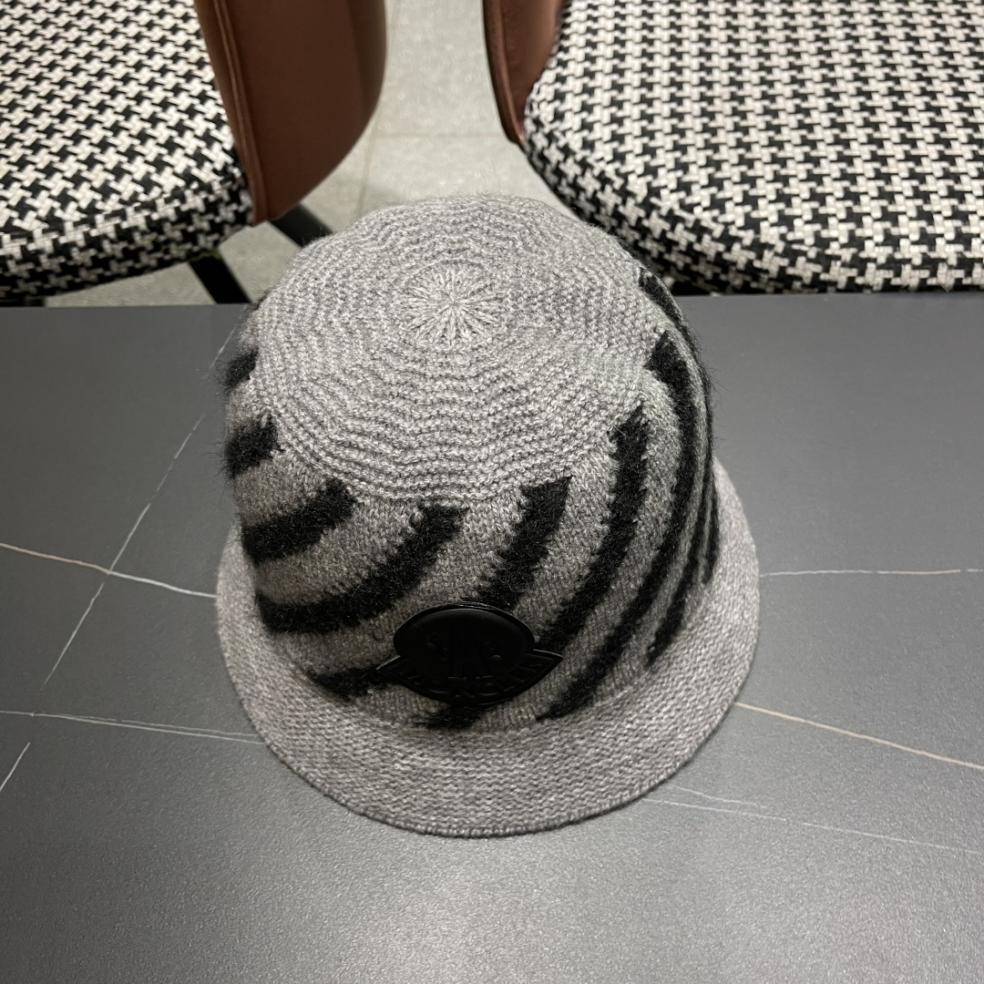 蒙口 渔夫帽女秋冬季毛绒针织大头围盆帽显脸小保暖冷帽子 2025新款加厚