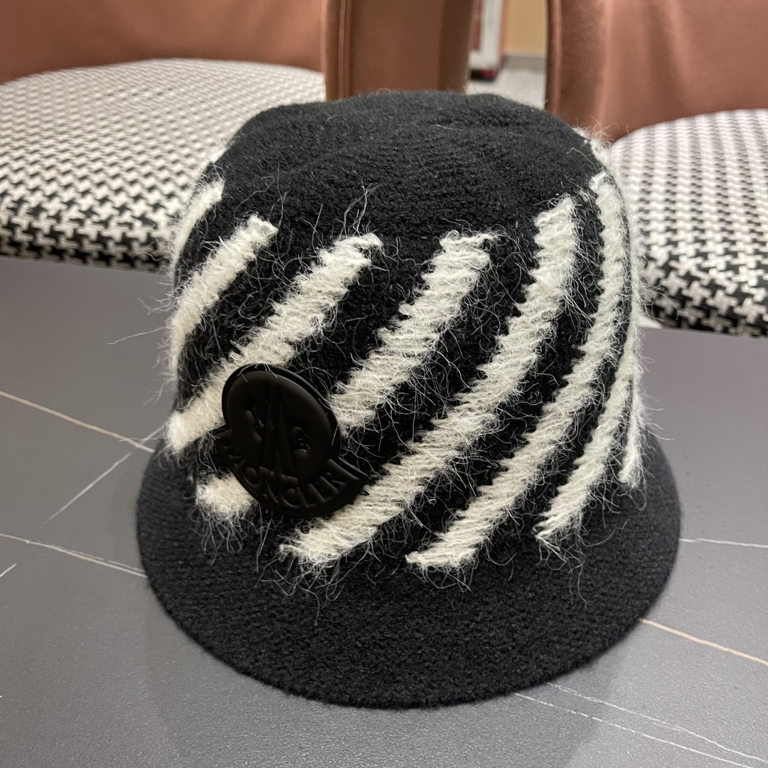 蒙口 渔夫帽女秋冬季毛绒针织大头围盆帽显脸小保暖冷帽子 2025新款加厚