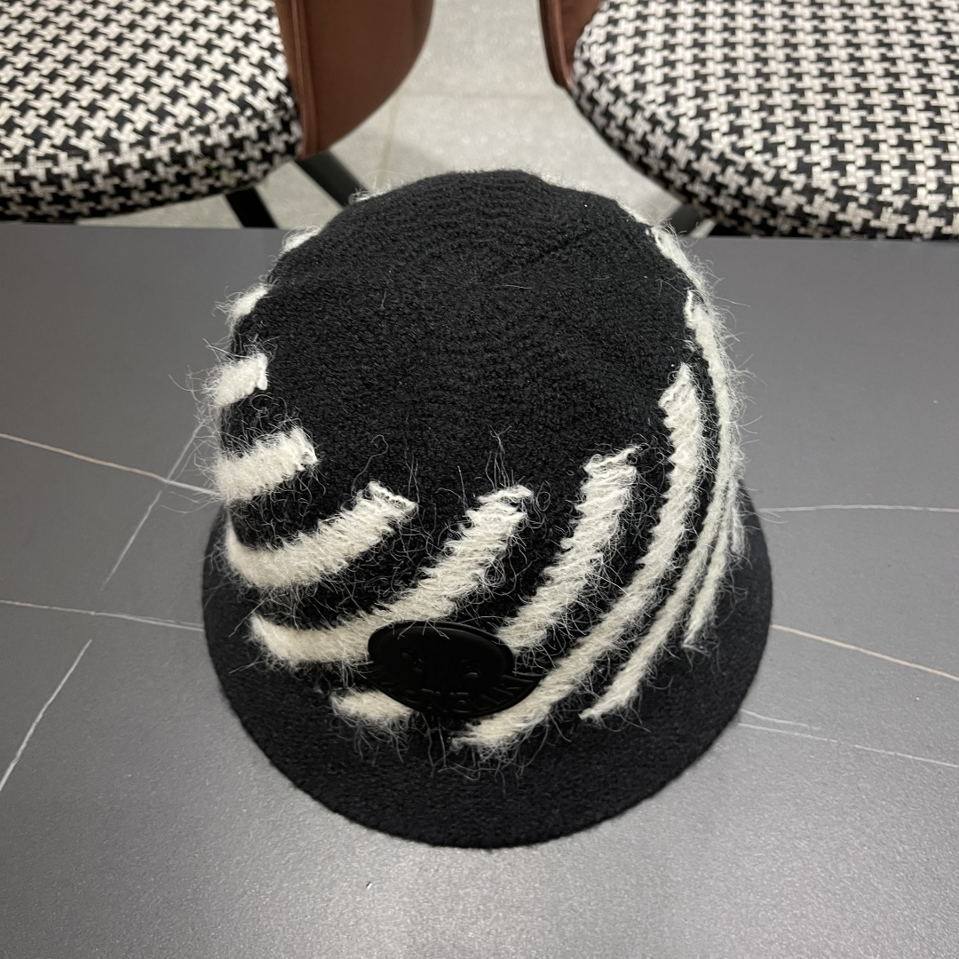 蒙口 渔夫帽女秋冬季毛绒针织大头围盆帽显脸小保暖冷帽子 2025新款加厚