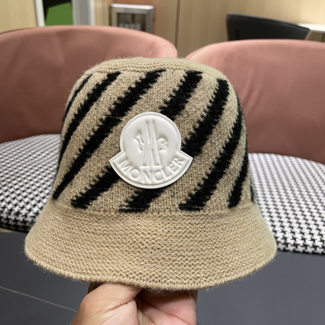 蒙口 渔夫帽女秋冬季毛绒针织大头围盆帽显脸小保暖冷帽子 2025新款加厚