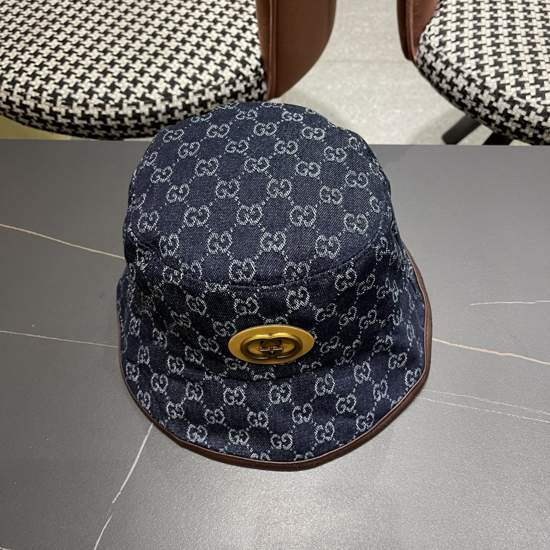 原单品质GUCCI古奇渔夫帽👒官网新品Gucci渔夫帽火爆来袭 工艺非常精美 高档大气上档次！低调奢华，
