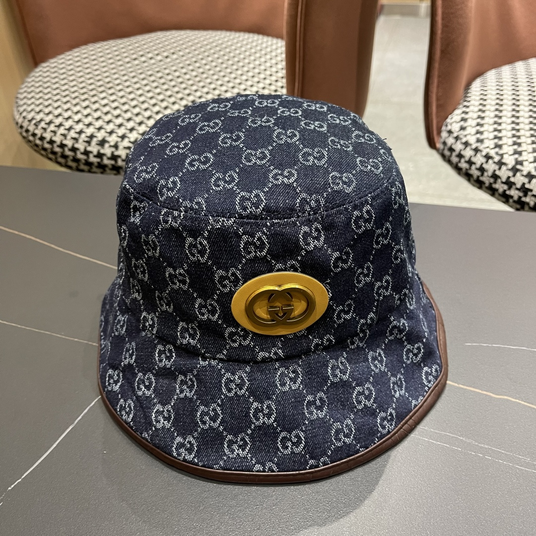 原单品质GUCCI古奇渔夫帽👒官网新品Gucci渔夫帽火爆来袭 工艺非常精美 高档大气上档次！低调奢华，