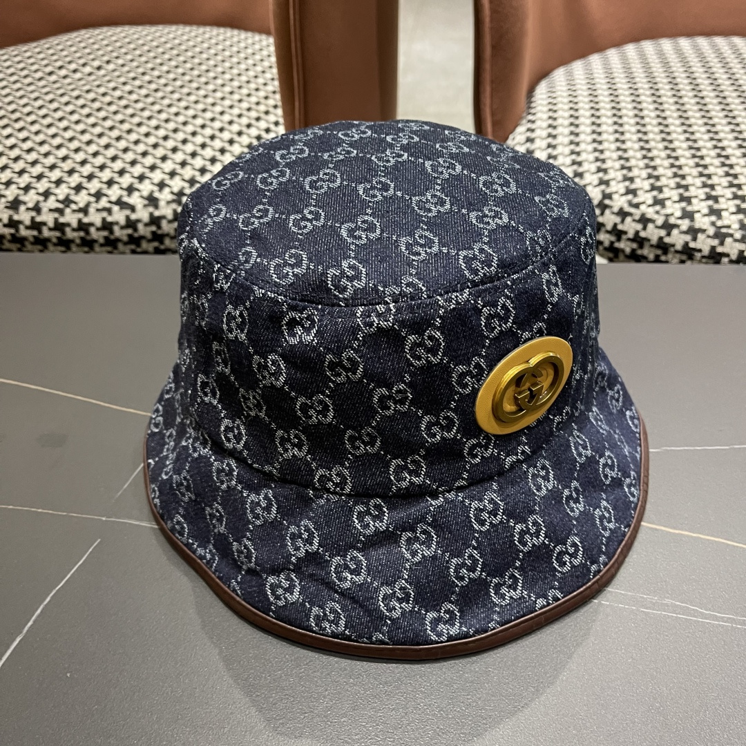 原单品质GUCCI古奇渔夫帽👒官网新品Gucci渔夫帽火爆来袭 工艺非常精美 高档大气上档次！低调奢华，